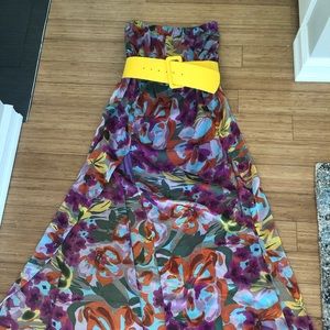 Beautiful sheer flower long dress. Purple flower